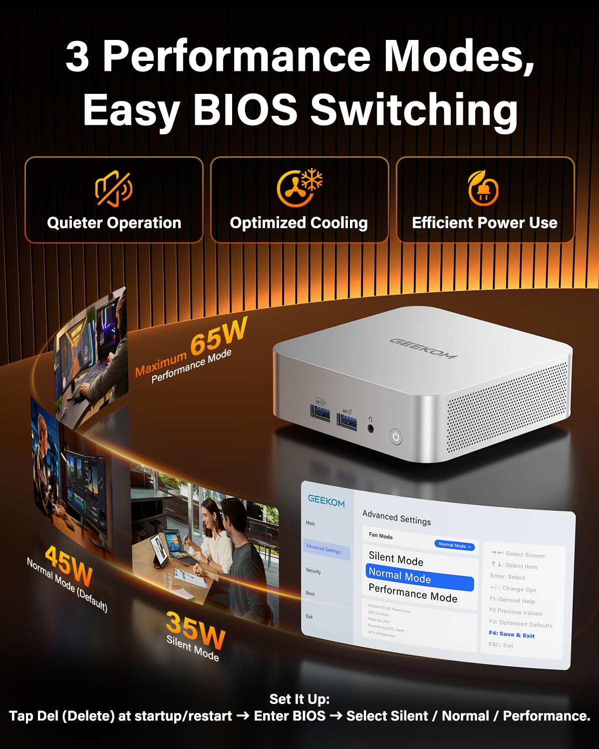 GEEKOM Mini PC A8 AI (suporte de qualidade de 3 anos) com mini